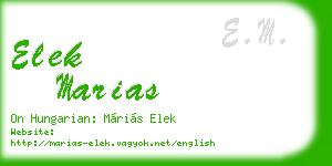 elek marias business card
