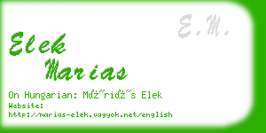 elek marias business card